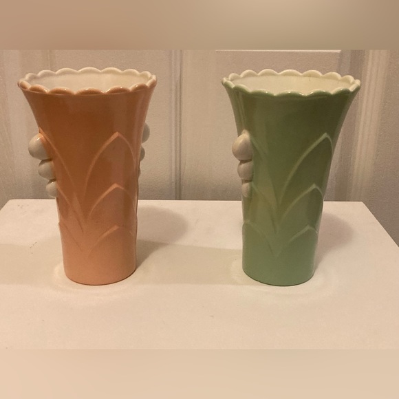 Vintage anchor hocking vitrock vases pink and green - Picture 4 of 5
